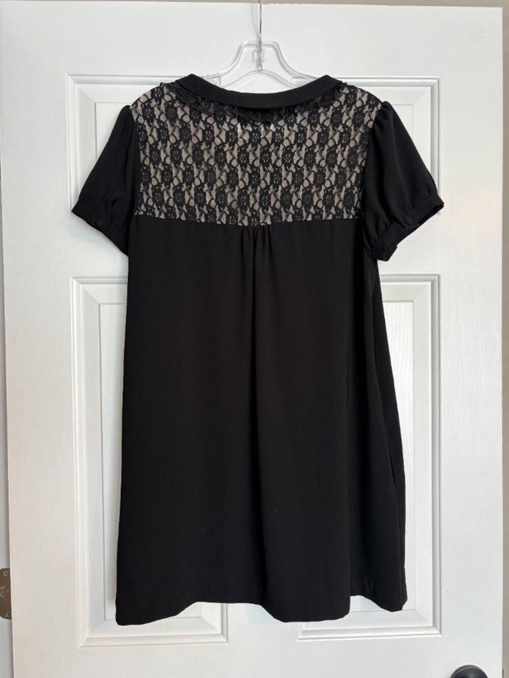 Bizz Princess Black Lace Peter Pan Collar A-Line Dress Size Large - Picture 3 of 5